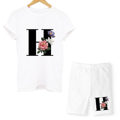 Damen-T-Shirt, Blumenmuster, Nylon, Polyester, kurzärmelig 14