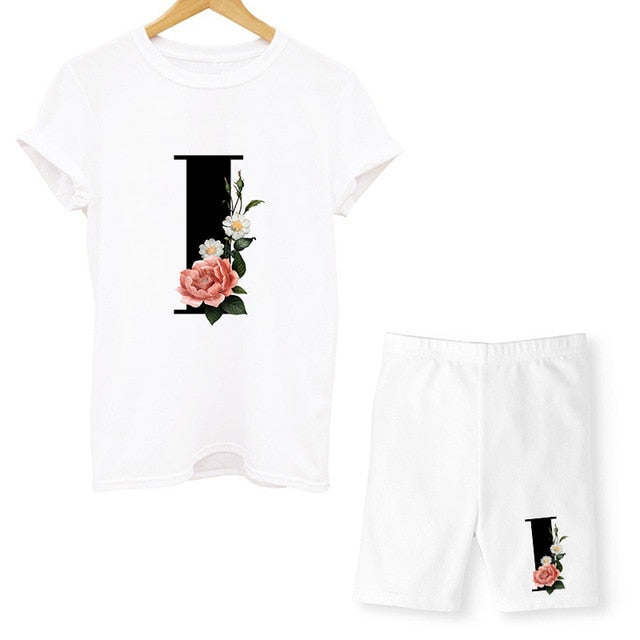 Damen-T-Shirt, Blumenmuster, Nylon, Polyester, kurzärmelig 15