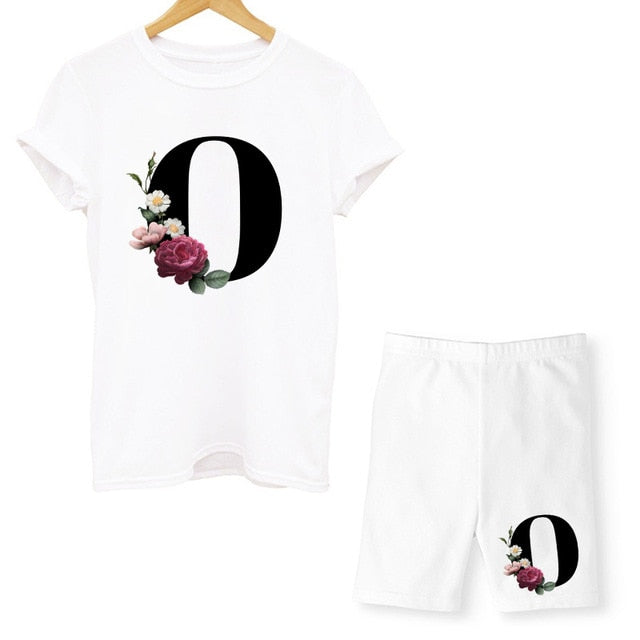 Damen-T-Shirt, Blumenmuster, Nylon, Polyester, kurzärmelig 21