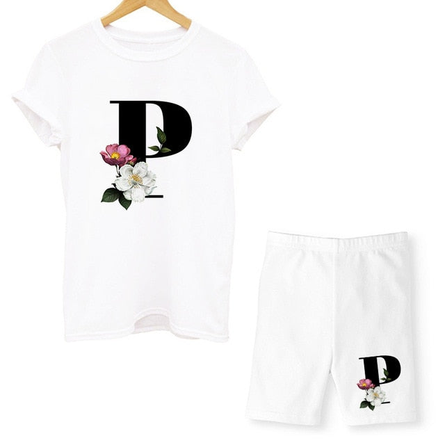 Damen-T-Shirt, Blumenmuster, Nylon, Polyester, kurzärmelig 22