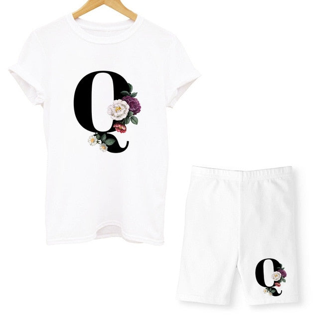 Damen-T-Shirt, Blumenmuster, Nylon, Polyester, kurzärmelig 23