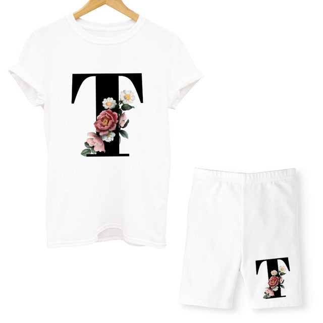 Damen-T-Shirt, Blumenmuster, Nylon, Polyester, kurzärmelig 3