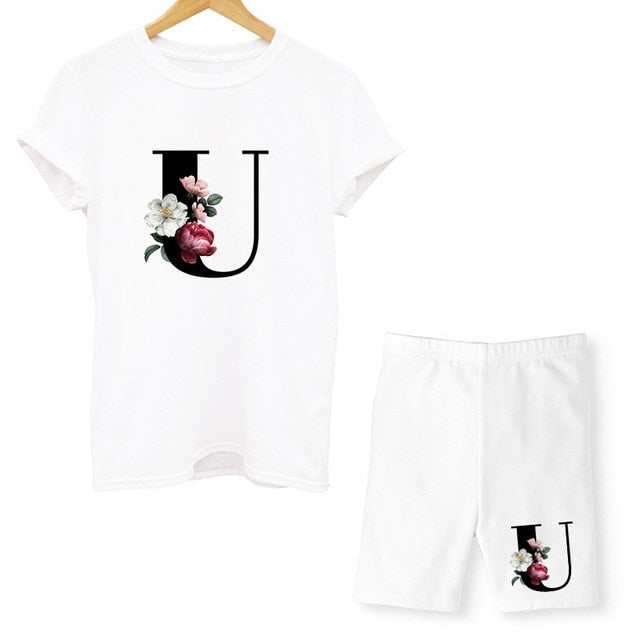 Damen-T-Shirt, Blumenmuster, Nylon, Polyester, kurzärmelig 27