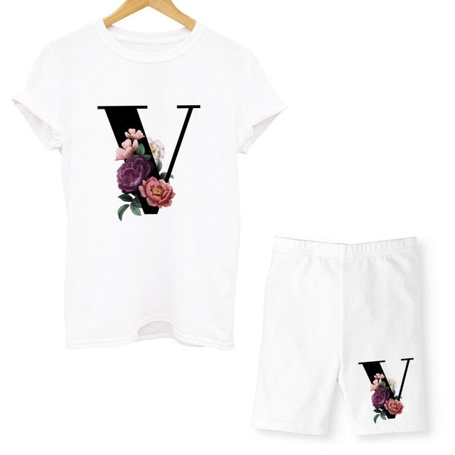 Damen-T-Shirt, Blumenmuster, Nylon, Polyester, kurzärmelig 5