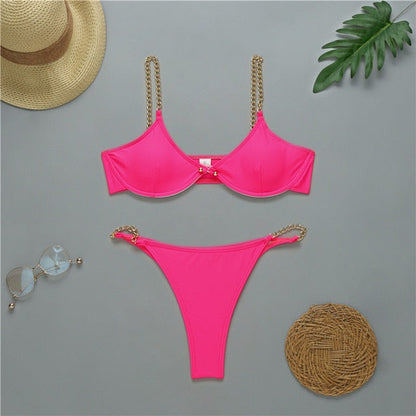 Variant image for Damen-Monokini im Kettenriemen-Stil, Polyester, Spandex-7