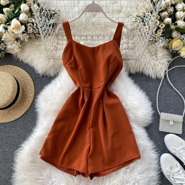 Damen-Jumpsuit ärmellos aus Polyester-Spandex – elegant und schlicht für Sommerfeste 6