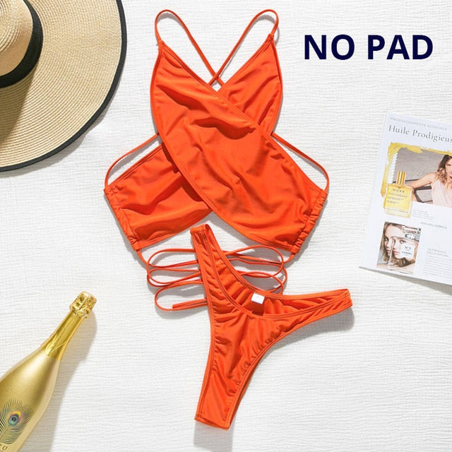 Variant image for Damen Bikini-Set Tiermuster Polyester Spandex-5