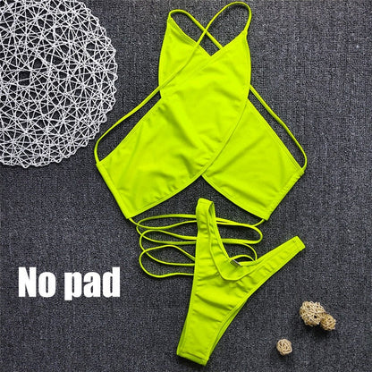 Variant image for Damen Bikini-Set Tiermuster Polyester Spandex-6