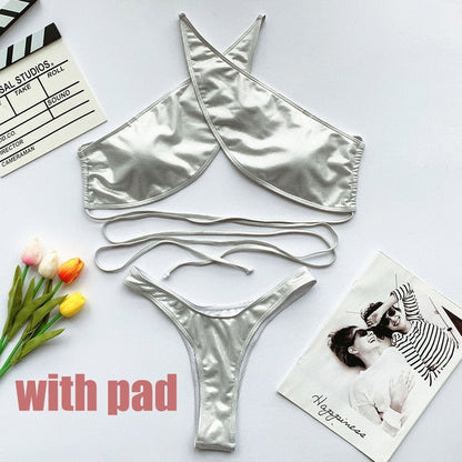 Variant image for Damen Bikini-Set Tiermuster Polyester Spandex-7