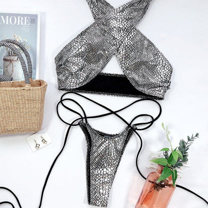 Variant image for Damen Bikini-Set Tiermuster Polyester Spandex-2