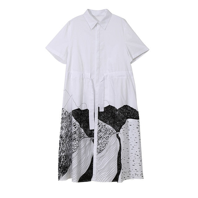 A-Linien-Midikleid aus Baumwolle und Rayon mit kurzen Ärmeln und Slipkleid-Druck – Lässiger Sommerstil 8