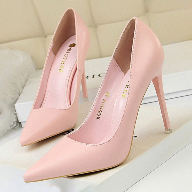 Damen-Pumps, hoher Absatz, PU-Material-1
