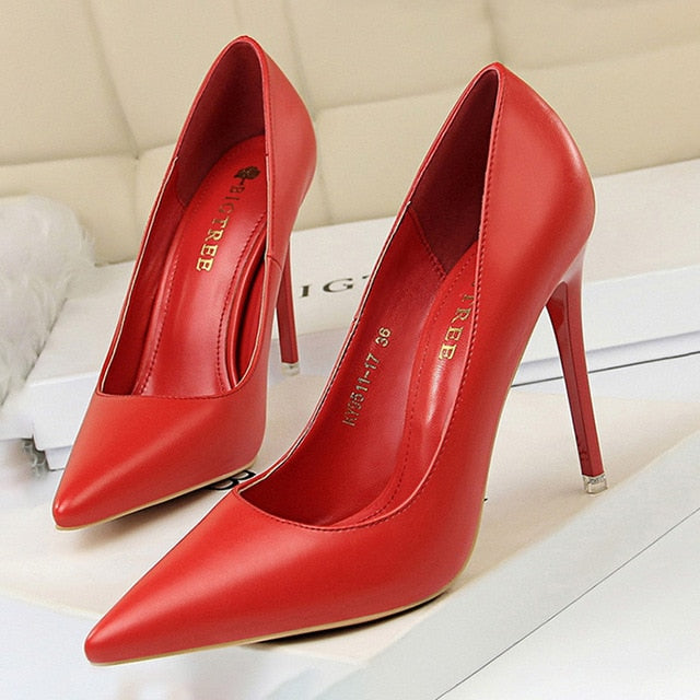 Damen-Pumps, hoher Absatz, PU-Material-2