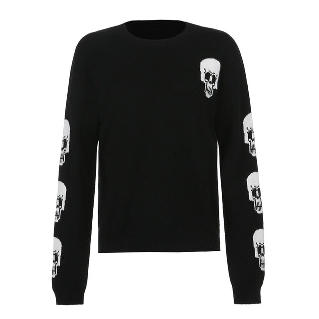 Variant image for Herren-Pullover, V-Ausschnitt, Totenkopf, Motiv, Acryl-5