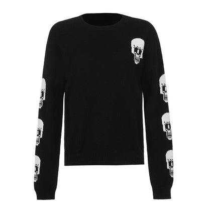Variant image for Herren-Pullover, V-Ausschnitt, Totenkopf, Motiv, Acryl-5