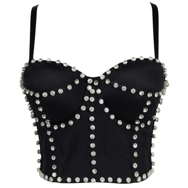 Damen-Bustier mit Perlenapplikation, verstellbar, aus Polyester-1