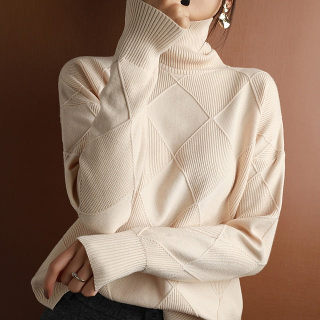Variant image for Damen-Pullover, Rollkragen, aus Kaschmirmix eleganter lässiger Passform-13