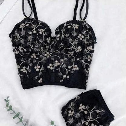Damen BH-Set Blumenmuster Nahtlose Baumwolle Polyester-5