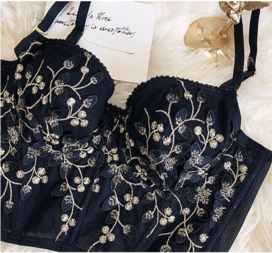 Damen BH-Set Blumenmuster Nahtlose Baumwolle Polyester-1