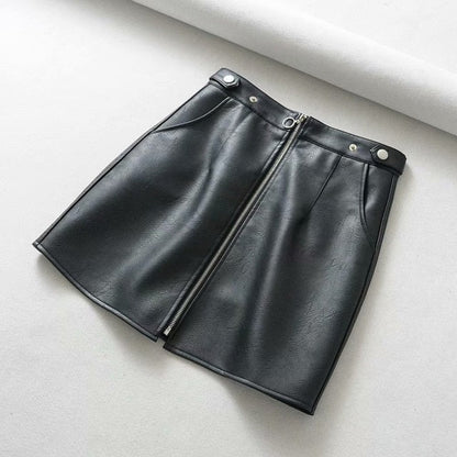 Damen-A-Linien-Rock mit Reißverschluss aus Polyester für modernen Look 1