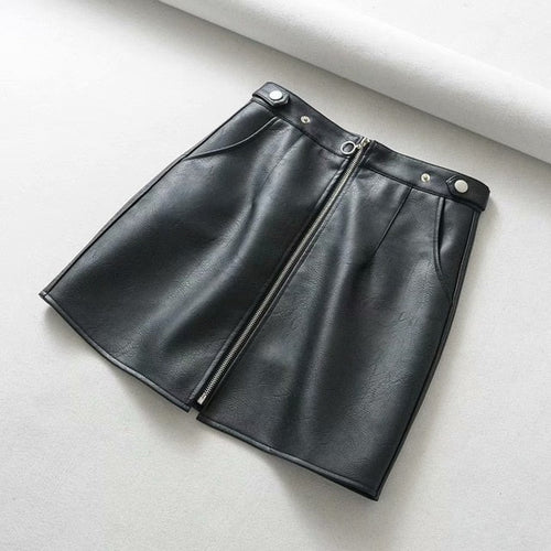 Damen-A-Linien-Rock mit Reißverschluss aus Polyester für modernen Look 1