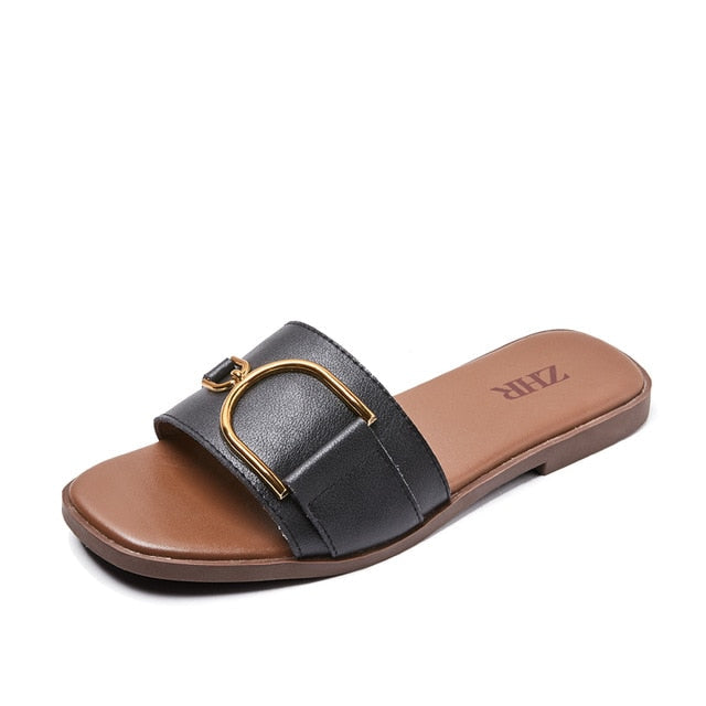 Variant image for Damen-Sandalen, niedriger Absatz, Mikrofaserleder für Damenschuhe-2