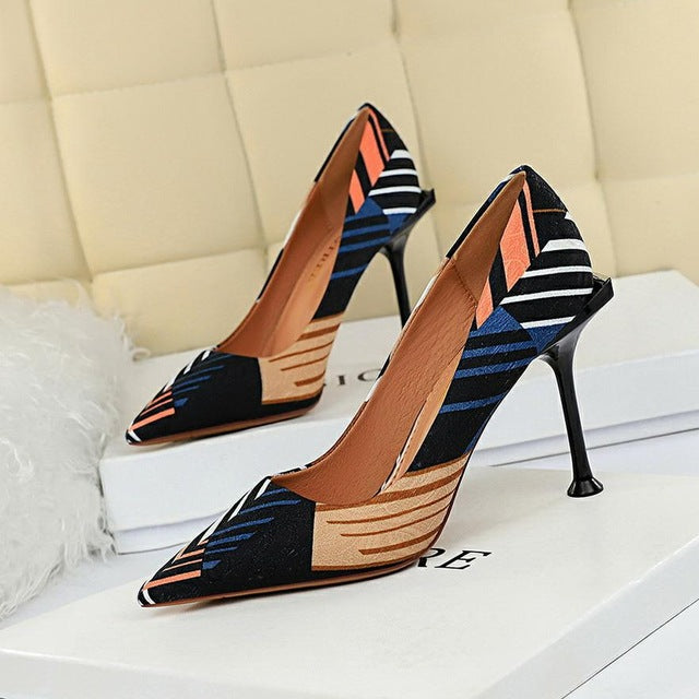 Variant image for Damen-Pumps, spitze Zehe, Flock, Leder, hoher Absatz 10 cm-2