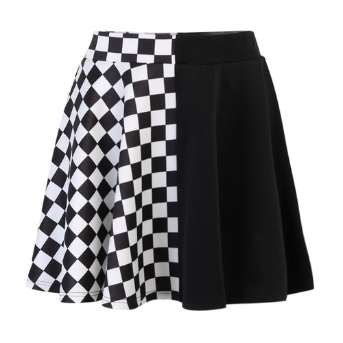 Damen-Minirock, gotisch, A-Linie, Patchwork, Baumwolle, Polyester-1