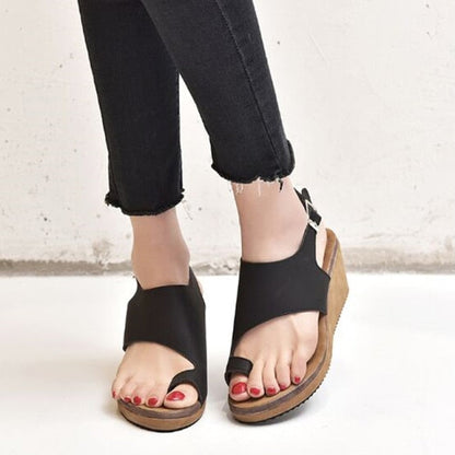 Variant image for Damen-Sandalen, Keilabsatz, PU-Leder mit breitem Riemen-2