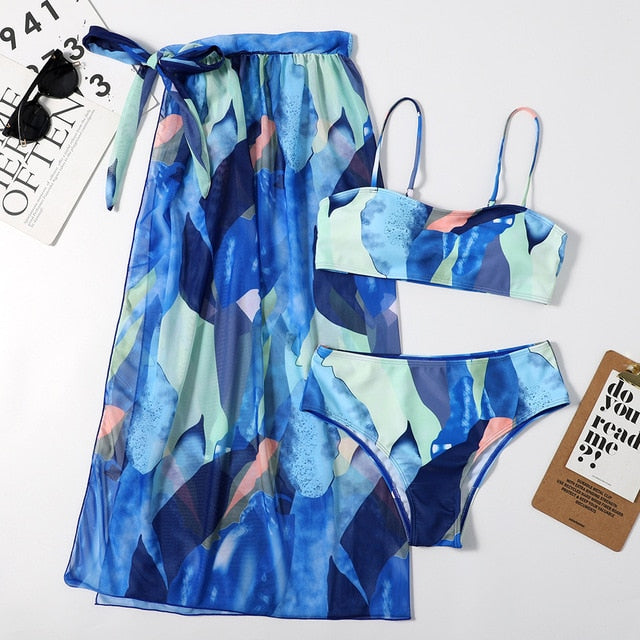 Variant image for Damen Bikini-Set Transparent Sarong Polyester Spandex-13