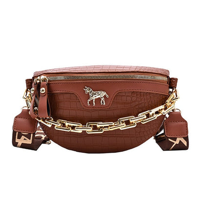 Variant image for Damen Schultertasche Kettengürtel PU-Leder mit Einhorn-Stift-2