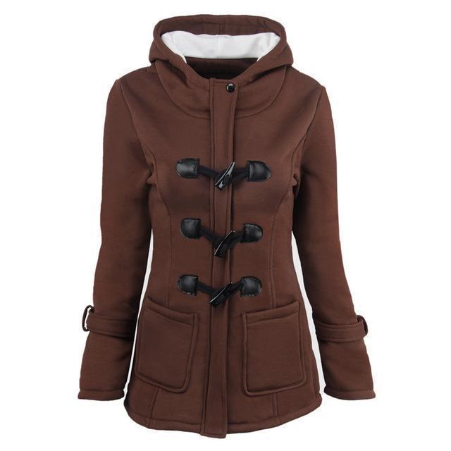 Variant image for Damen-Mantel Lässiger Stil mit Hornspangen-Design und Taschen aus Polyester-15