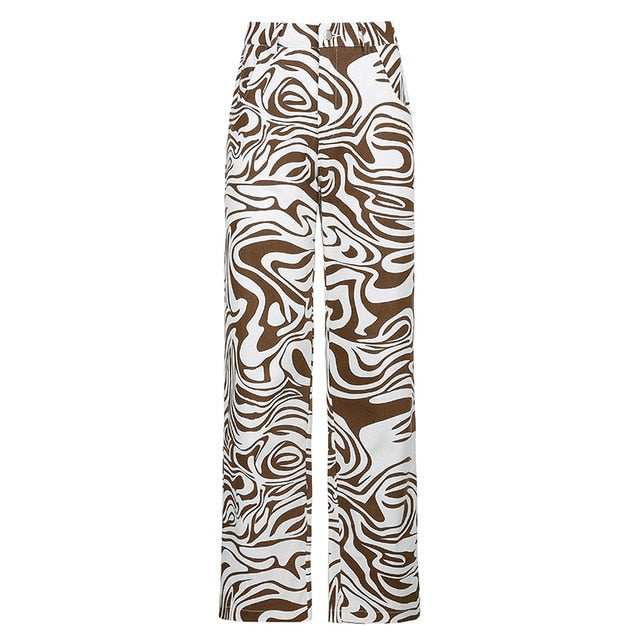 Variantenbild für Damenjeans, geometrisches Muster, 100% Baumwolle, reguläre Passform-2