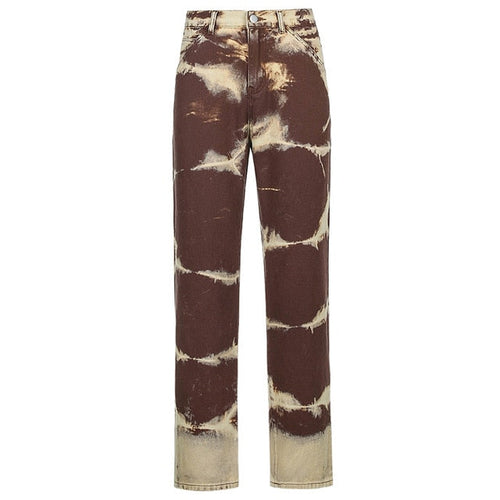 Damenjeans mit hohem Bund aus 100% Baumwolle, Streetwear-1