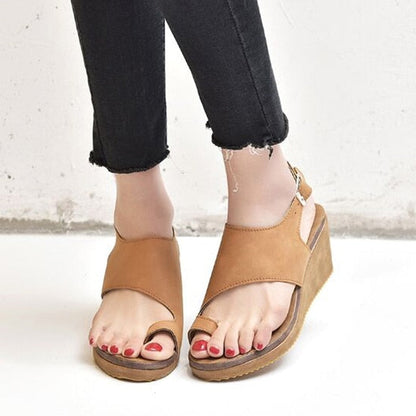 Variant image for Damen-Sandalen, Keilabsatz, PU-Leder mit breitem Riemen-3