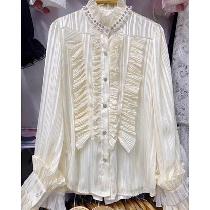 Variant image for Damen-Blusenkleid Rollkragen Chiffon mit Rüschen-9