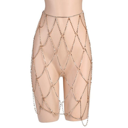 Damen-Körperschmuck, geometrisches Design, Strass, Metall-1