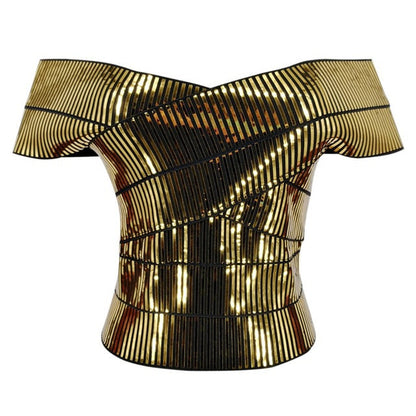 Variant image for Damen-Off-Shoulder-Top, gestreift, Baumwolle, Polyester-1