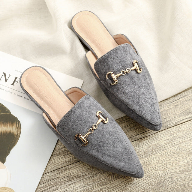 Variant image for Damen-Mules, spitze Zehen, Flock, Gummi-2