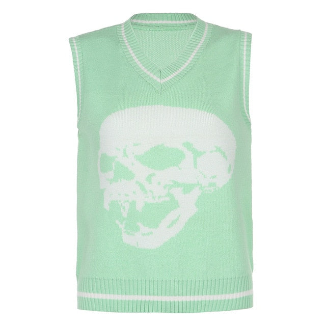 Variant image for Herren-Pullover, V-Ausschnitt, Totenkopf, Motiv, Acryl-10