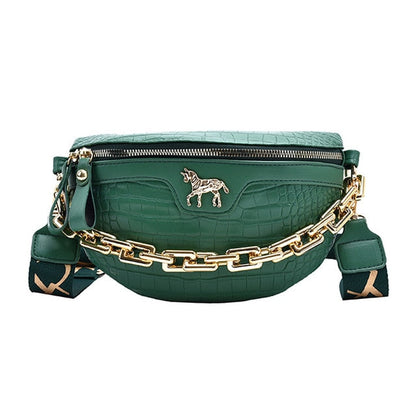 Variant image for Damen Schultertasche Kettengürtel PU-Leder mit Einhorn-Stift-4
