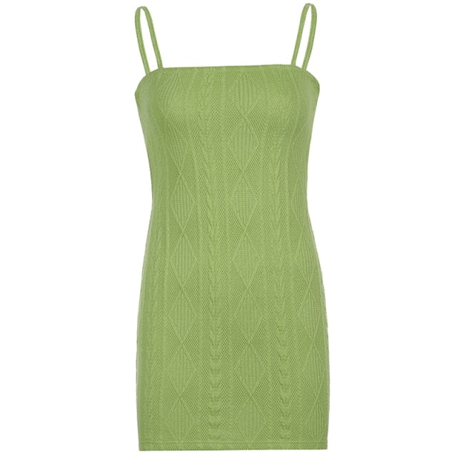 Variant image for Damen-Minikleid, geometrisches Design, Spaghetti, Träger, Polyester-1