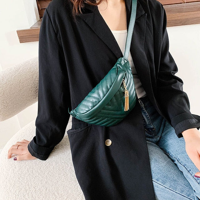 Variant image for Damen-Handtasche, geometrisches Design, PU, Material, mit Quasten-4