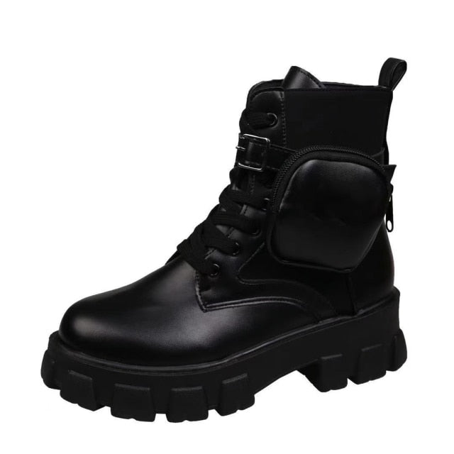 Damen-Stiefel, Knöchelstützen, Mikrofaser mit Blockabsatz und dekorativer Tasche-6