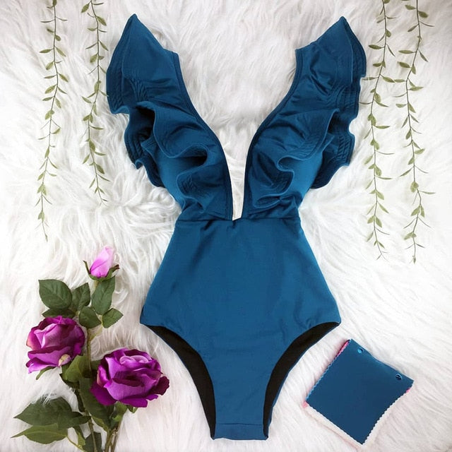 Variant image for Badeanzug Damen Geblümtes Design Ärmellos Polyester Shaping-8