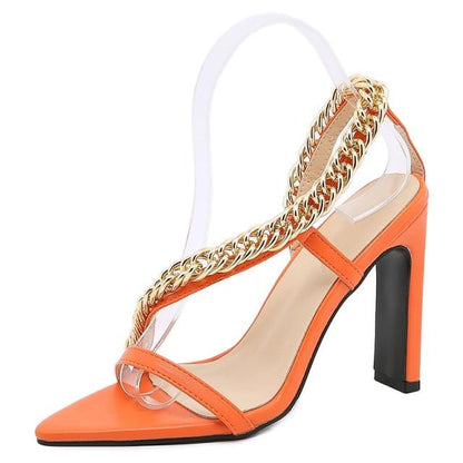 Variant image for Damen-Sandalen, Slingback, Ketten-Design, PU, Gummimuster-2
