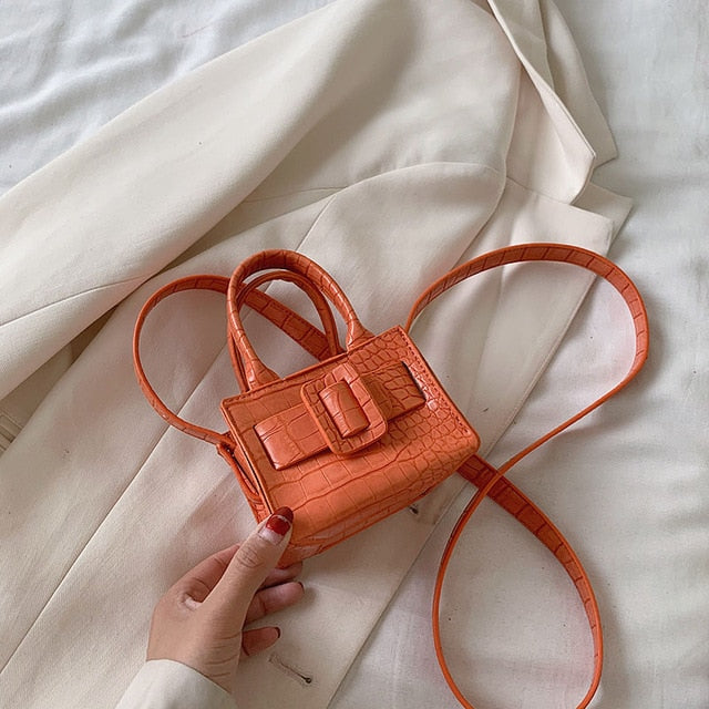 Variant image for Kleine Handtasche Damen Schlangenleder-Design PU mit Gürtelschnalle-3