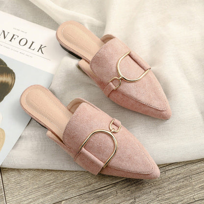 Damen-Pantoffeln, Mules, lässiger Flock, mit Gummisohle 9