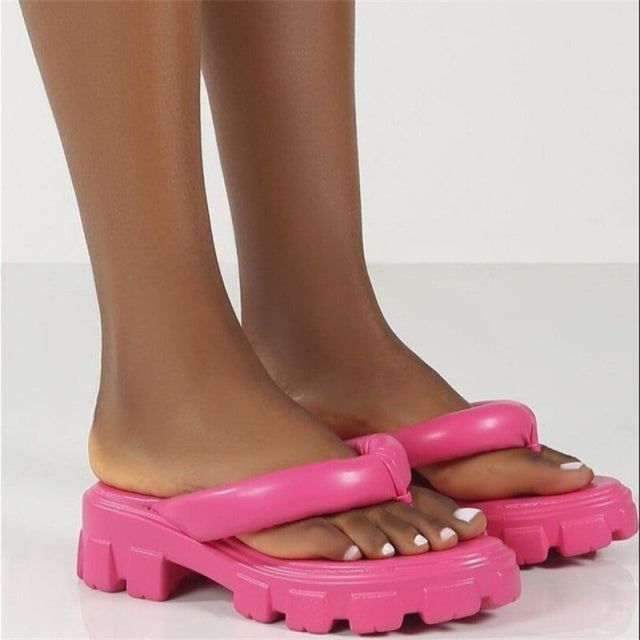 Damen-Sandalen mit niedrigem Absatz aus wasserabweisendem PU-Material-2