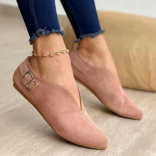 Variant image for Damen-Flachschuhe, Slip-On, Kunst-Wildleder mit dekorativen Schnallen-3